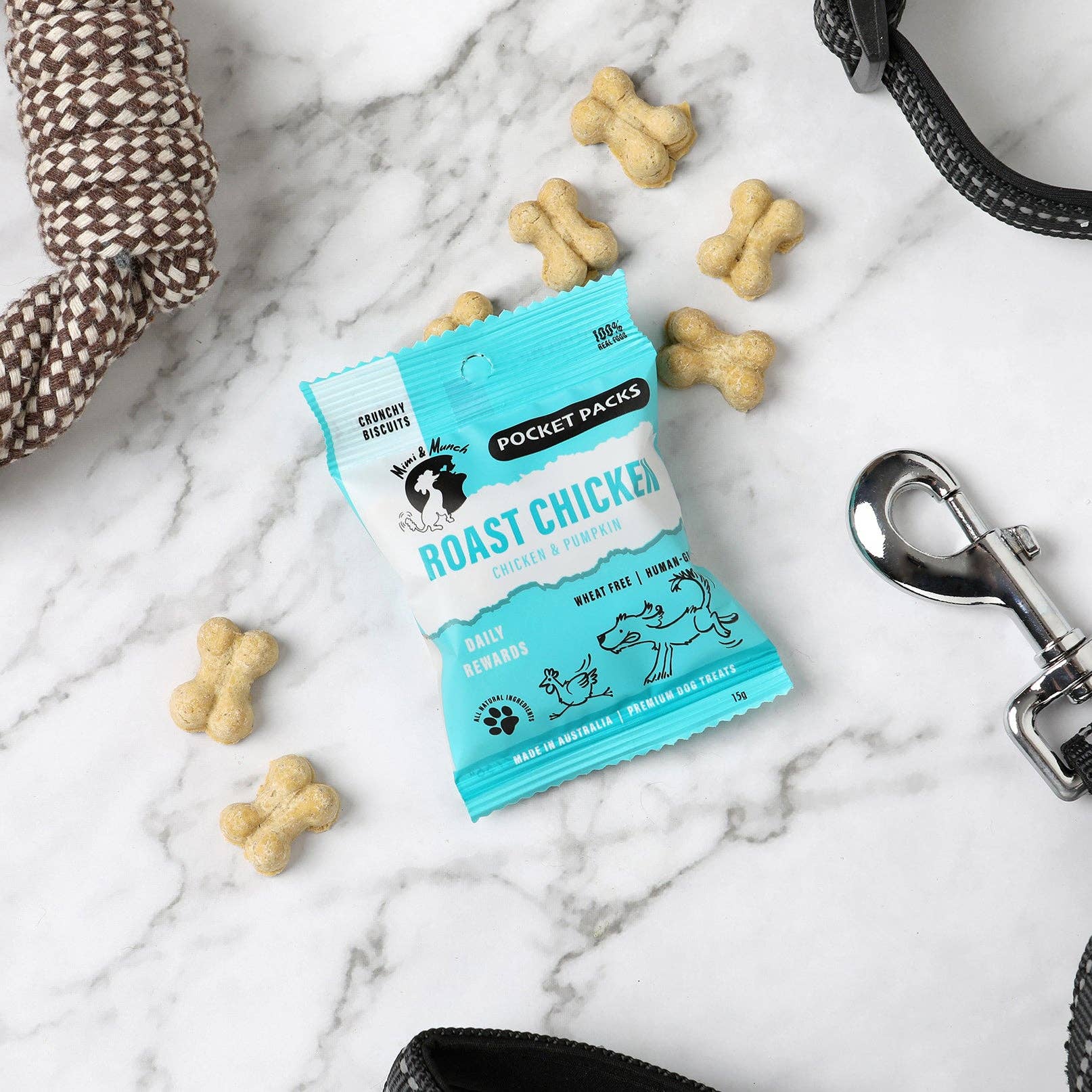 Mimi & Munch Roast Chicken Natural Dog Treats - Pocket Packs