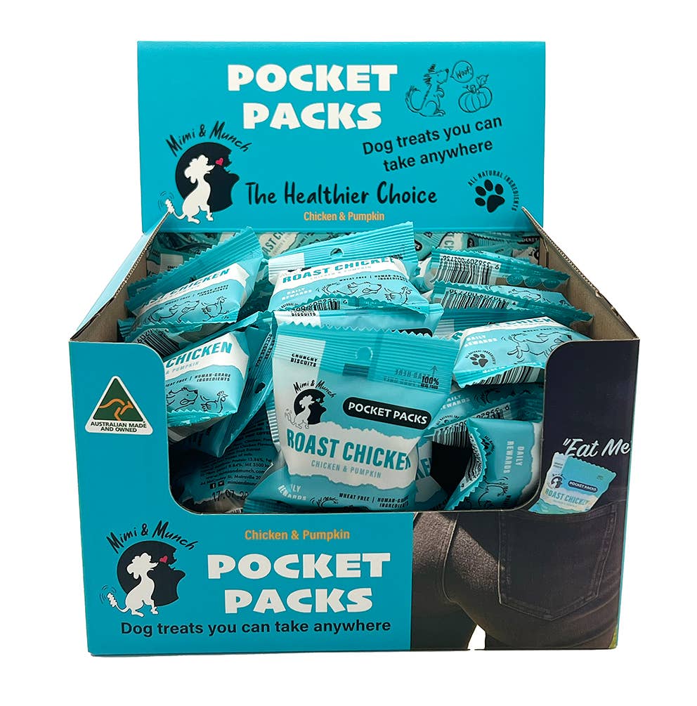 Mimi & Munch Roast Chicken Natural Dog Treats - Pocket Packs