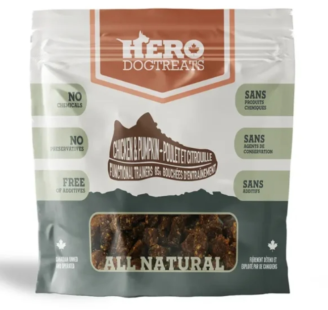 Hero Dehydrated Dog Treats – Chicken & Pumpkin Functional Trainers