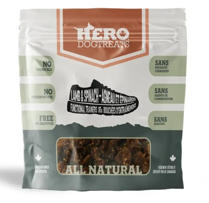 Hero Dehydrated Dog Treats – Lamb & Spinach Functional Trainers