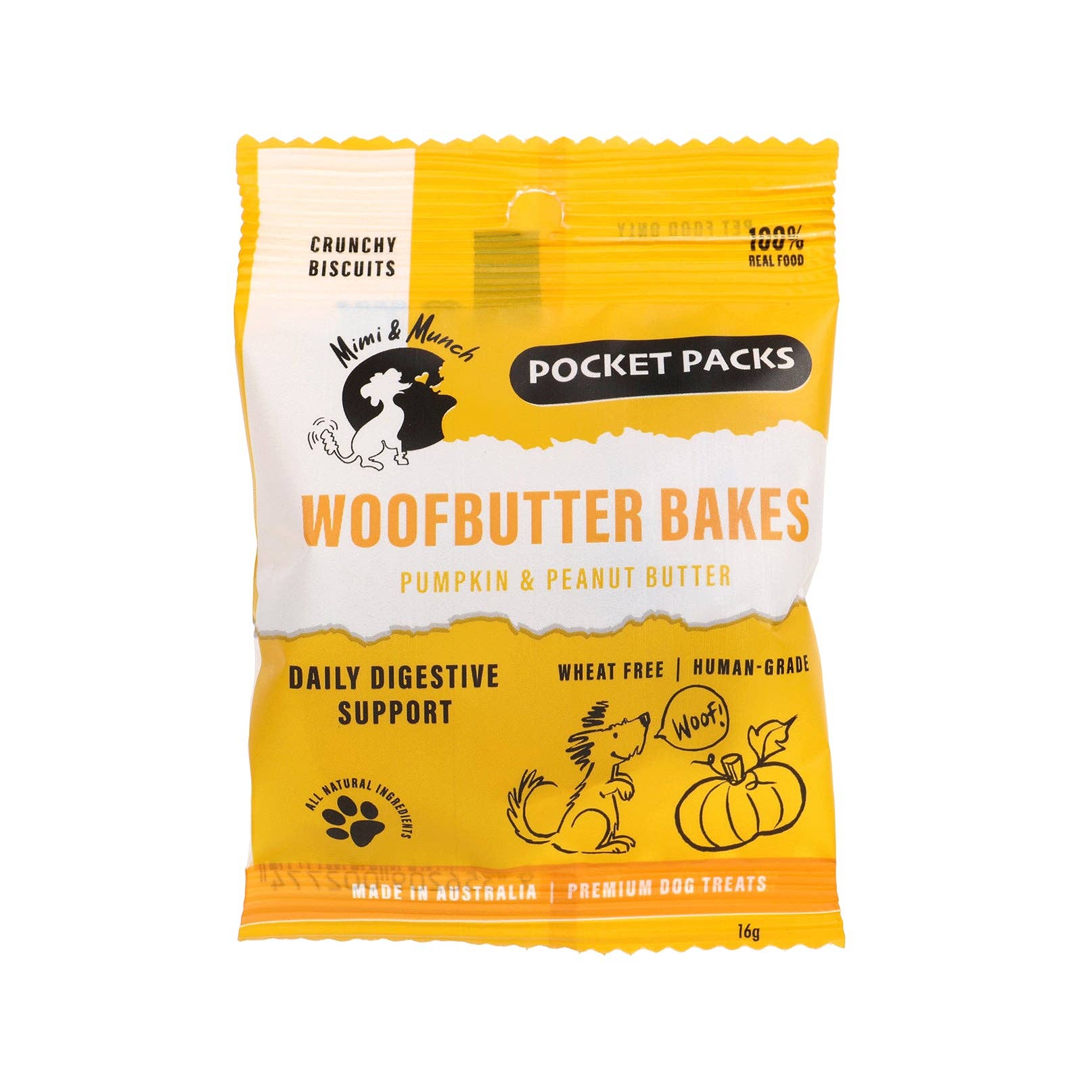 Mimi & Munch Woofbutter Bakes Natural Dog Treats - Pocket Packs