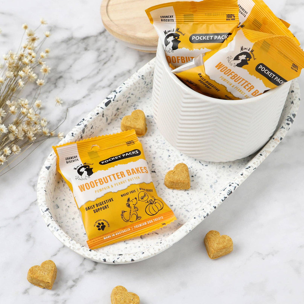 Mimi & Munch Woofbutter Bakes Natural Dog Treats - Pocket Packs